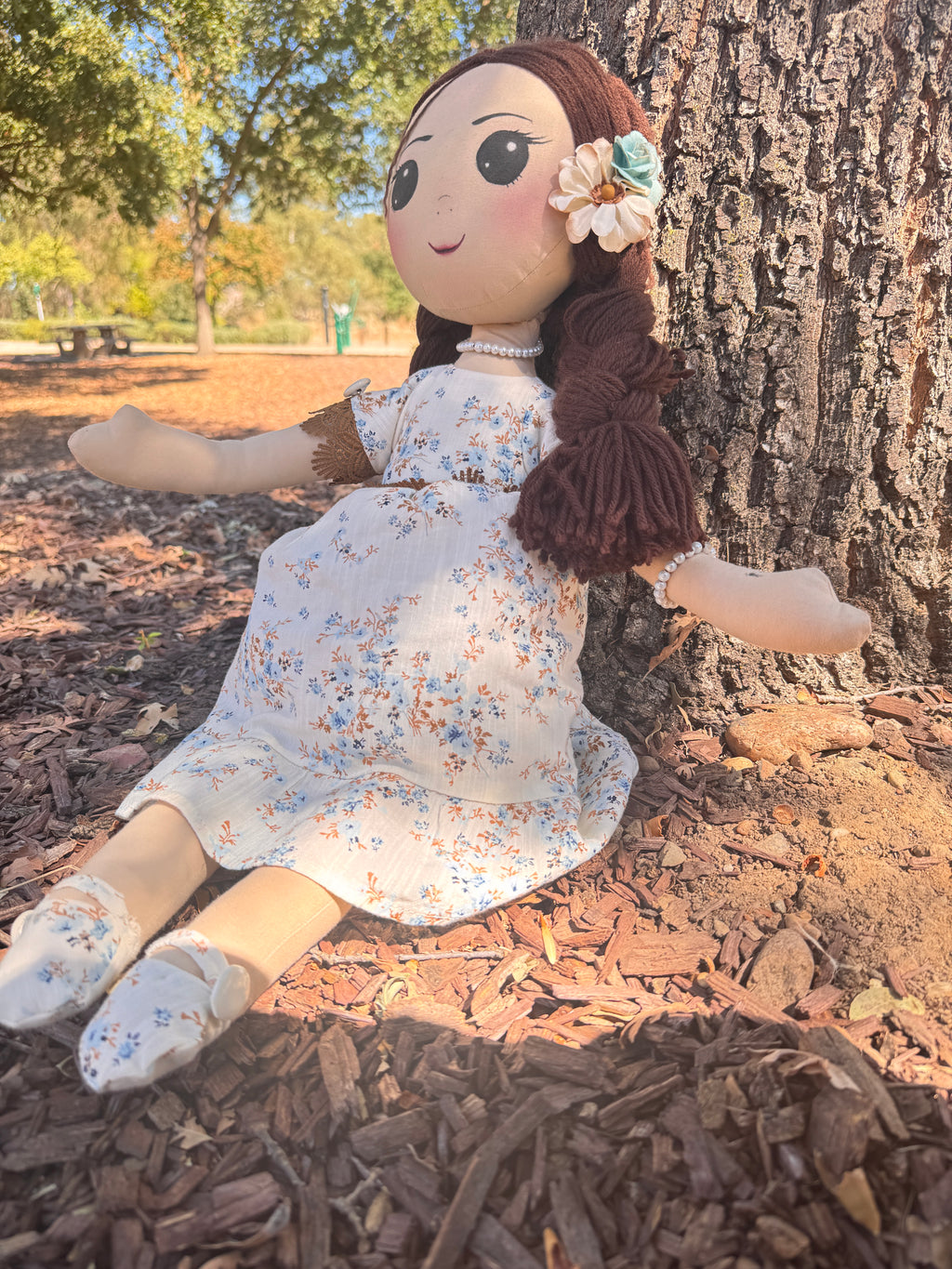 Little Bloom Dolls: Amelia Handmade Cloth Doll for Girls,Soft Rag Doll, Waldorf Inspired Doll, Gift for girls