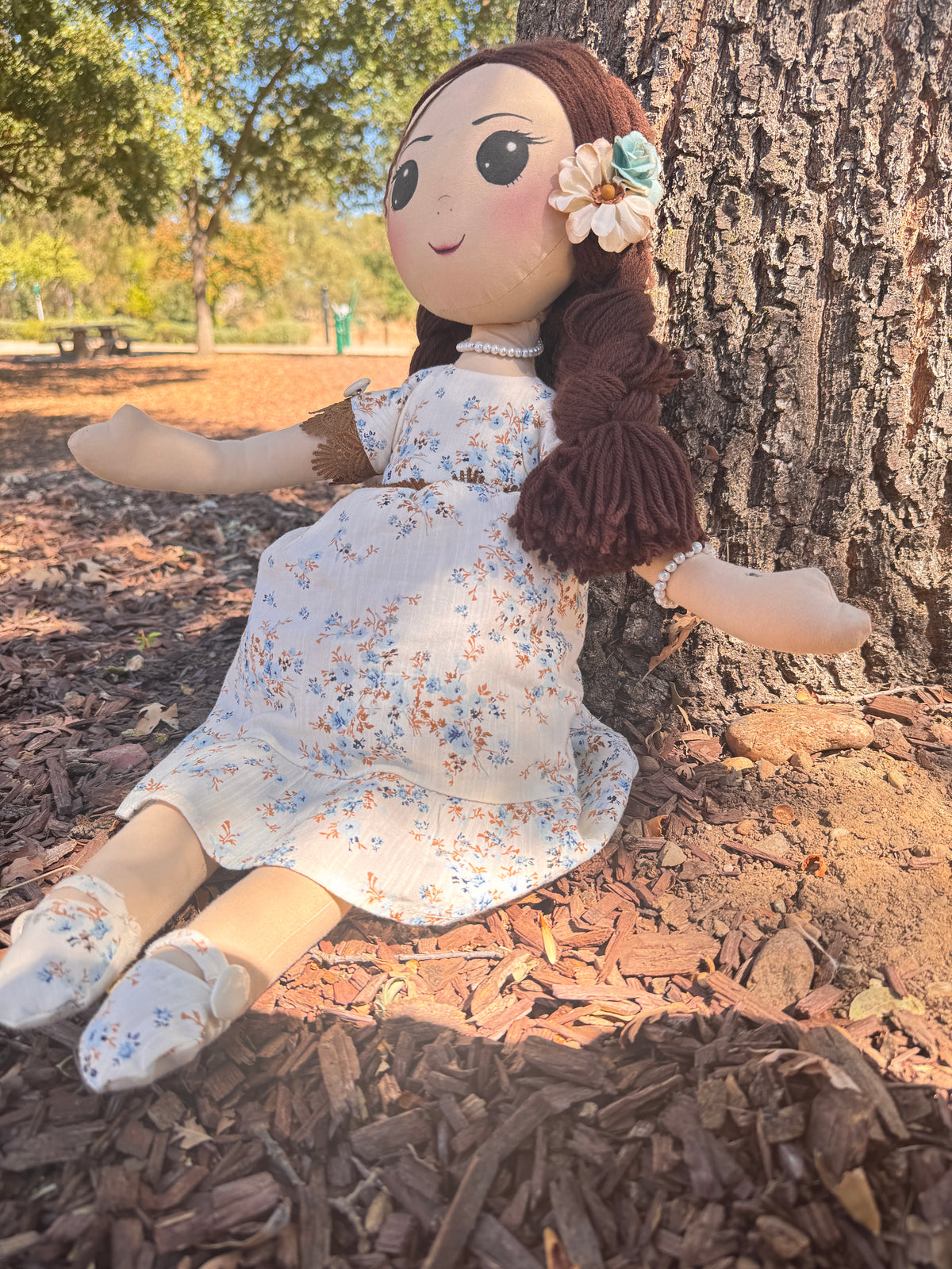 Little Bloom Dolls: Amelia Handmade Cloth Doll for Girls,Soft Rag Doll, Waldorf Inspired Doll, Gift for girls