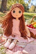 Little Bloom doll: Penelope Handmade Cloth Doll for Girls, Pink Dress Doll, Soft Rag Doll,Gift for girls