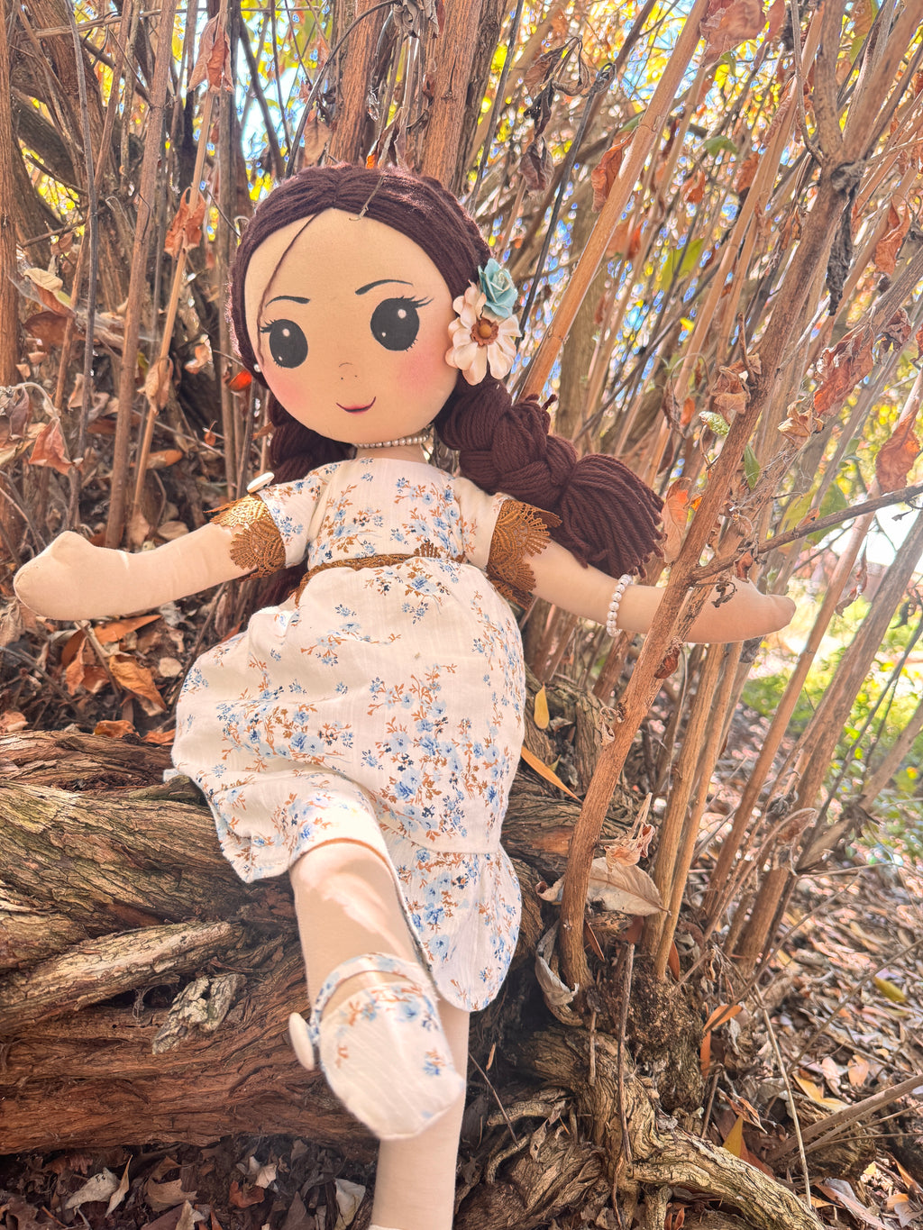 Little Bloom Dolls: Amelia Handmade Cloth Doll for Girls,Soft Rag Doll, Waldorf Inspired Doll, Gift for girls
