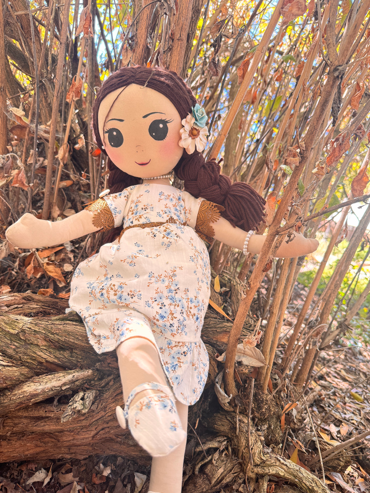 Little Bloom Dolls: Amelia Handmade Cloth Doll for Girls,Soft Rag Doll, Waldorf Inspired Doll, Gift for girls