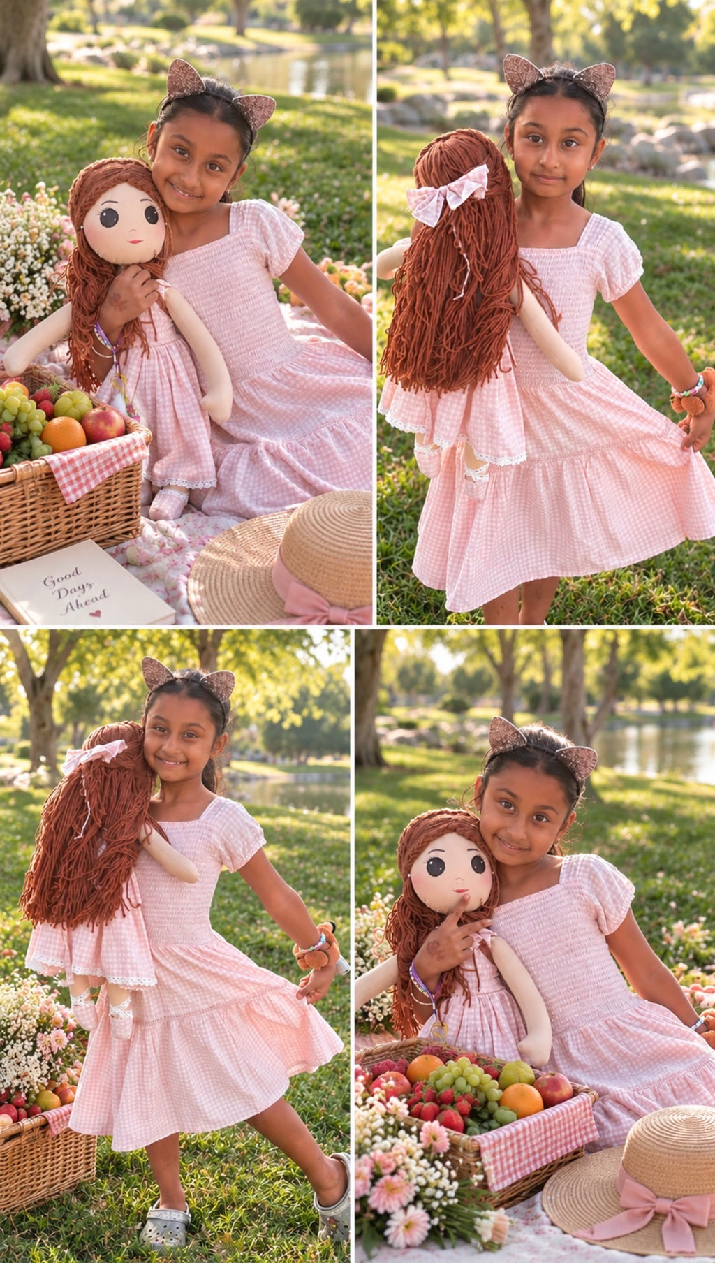 Little Bloom doll: Penelope Handmade Cloth Doll for Girls, Pink Dress Doll, Soft Rag Doll,Gift for girls