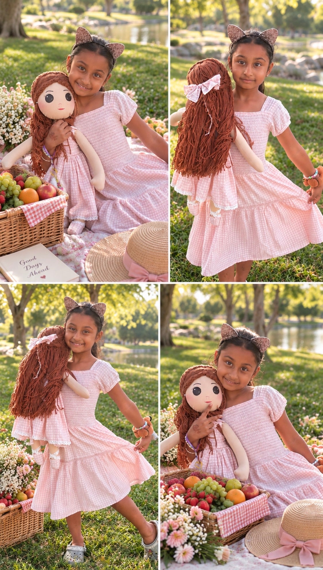 Little Bloom doll: Penelope Handmade Cloth Doll for Girls, Pink Dress Doll, Soft Rag Doll,Gift for girls